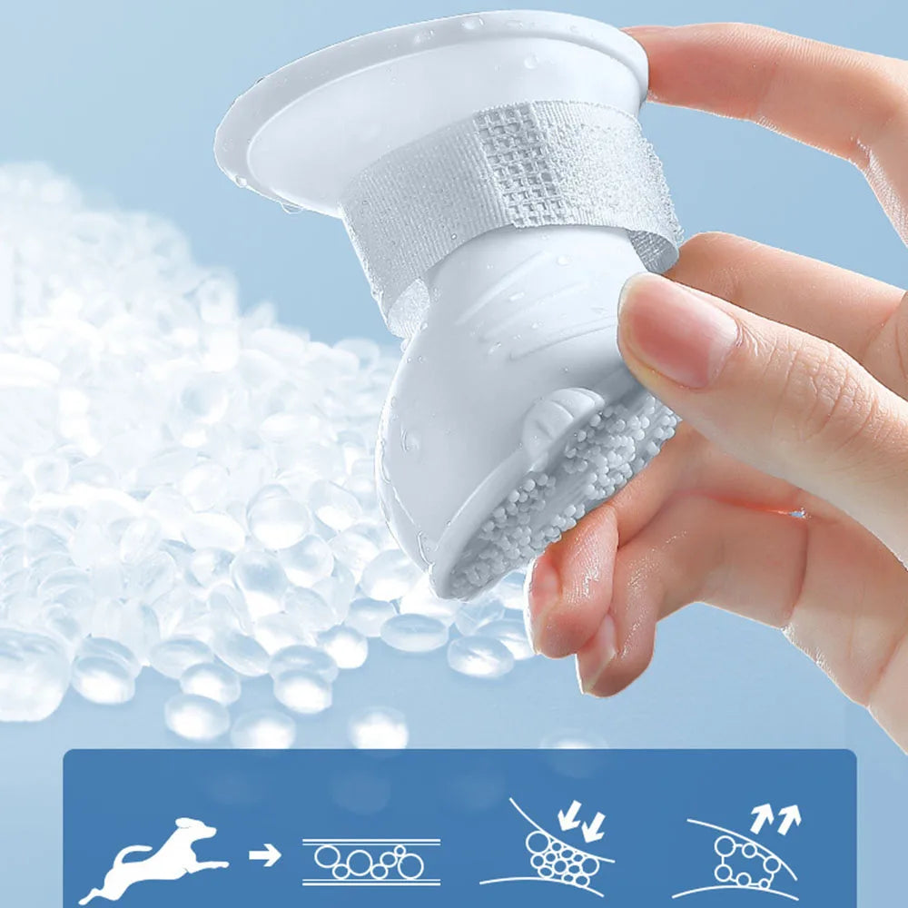 NONECN Soft Rubber Waterproof Dog Boots Non Slip Rain Shoes