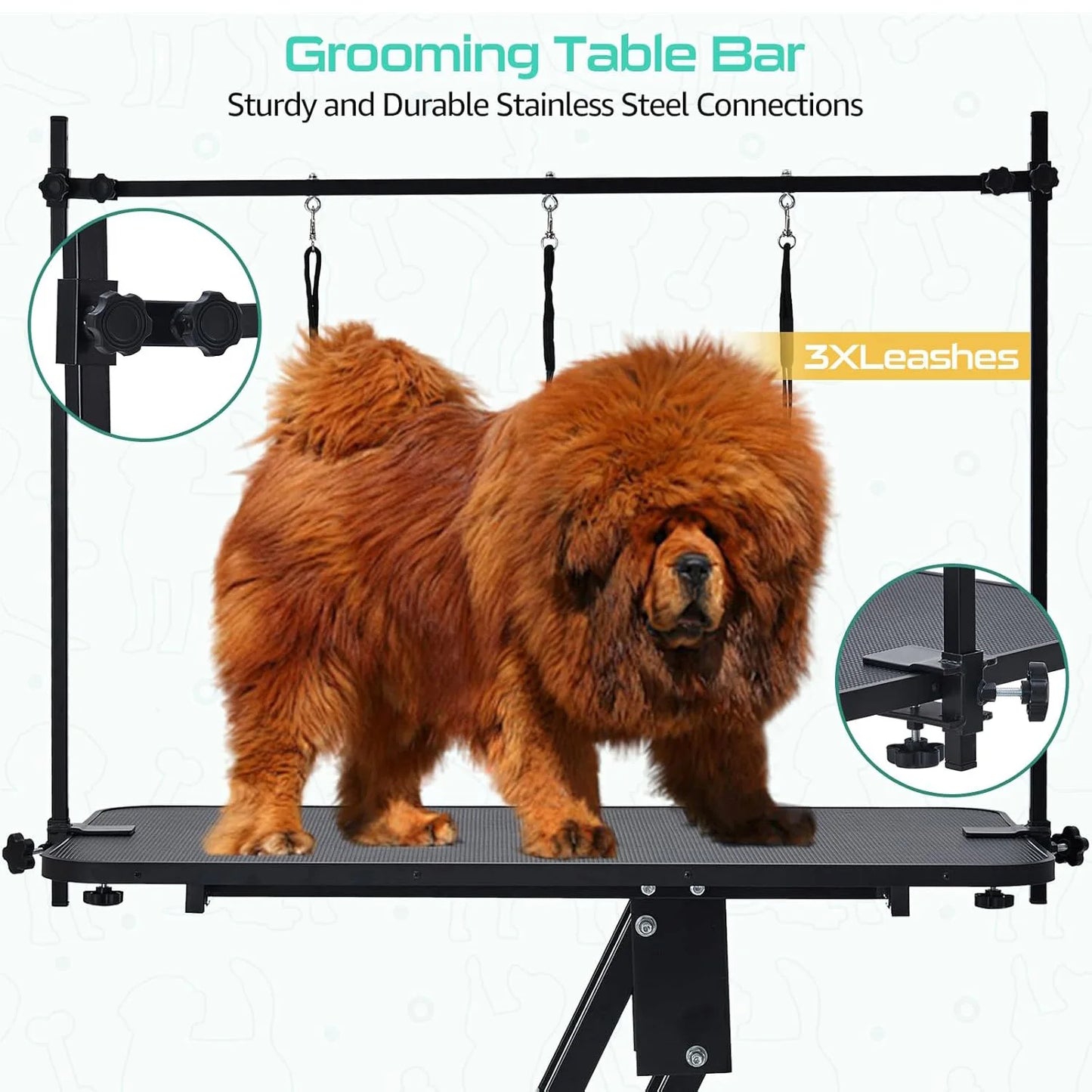 HiMISS Heavy Duty Hydraulic Dog Grooming Table With Overhead Arm