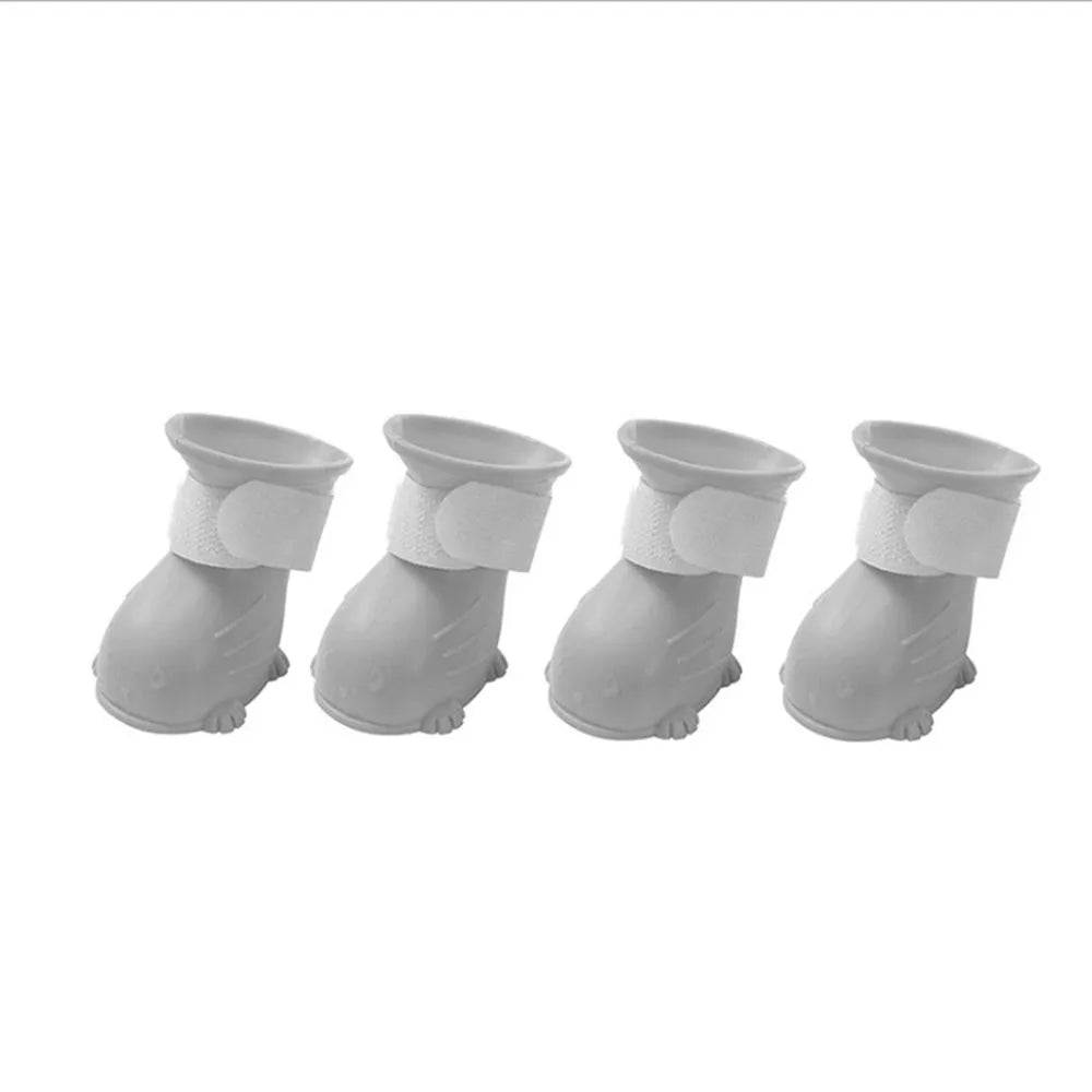 NONECN Soft Rubber Waterproof Dog Boots Non Slip Rain Shoes