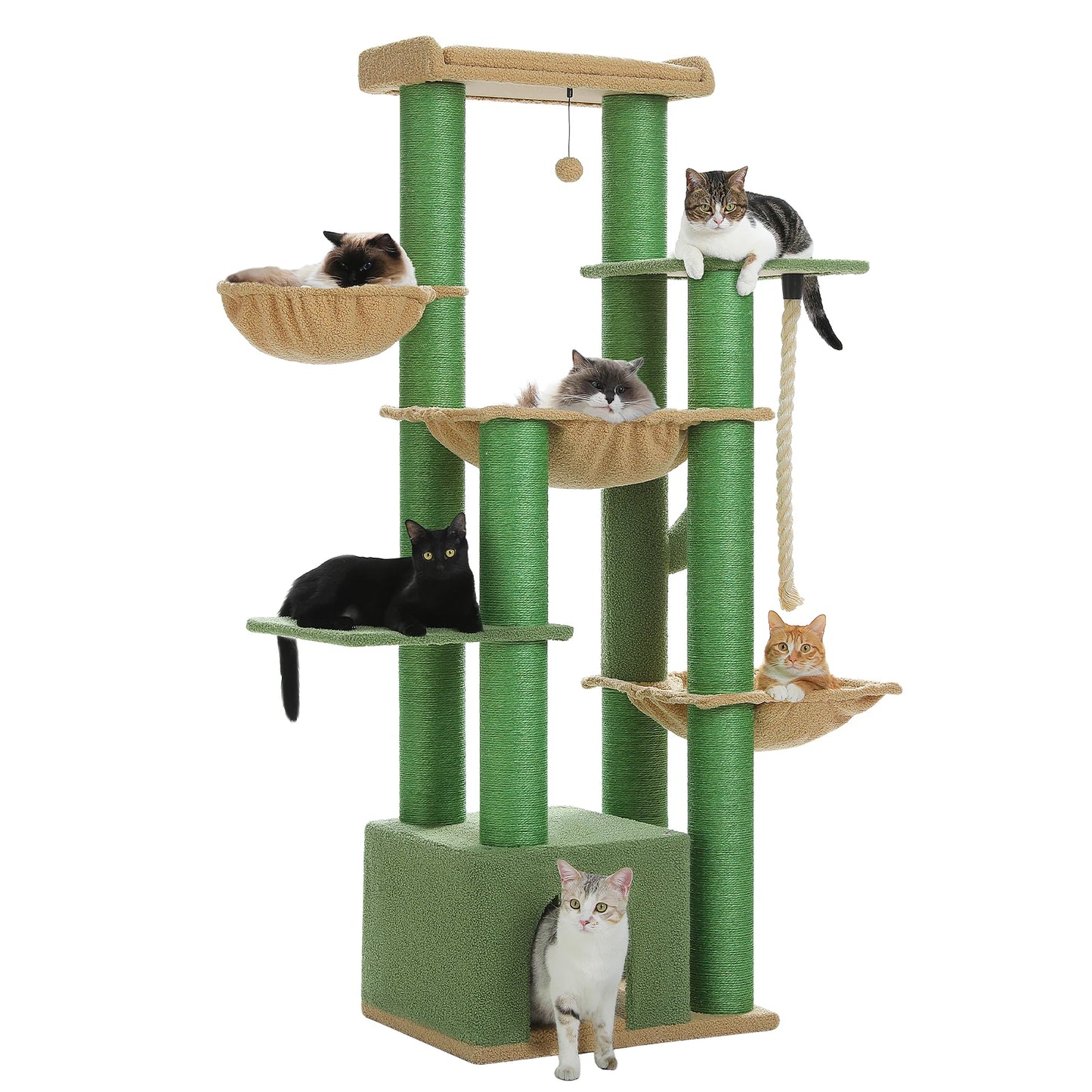 PEQULTICN Multi Level Cat Tree With Scratching Posts