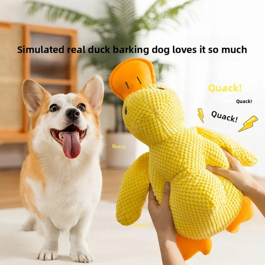 Plush Duck Dog Toy Squeaky Bite Resistant Chew Toy