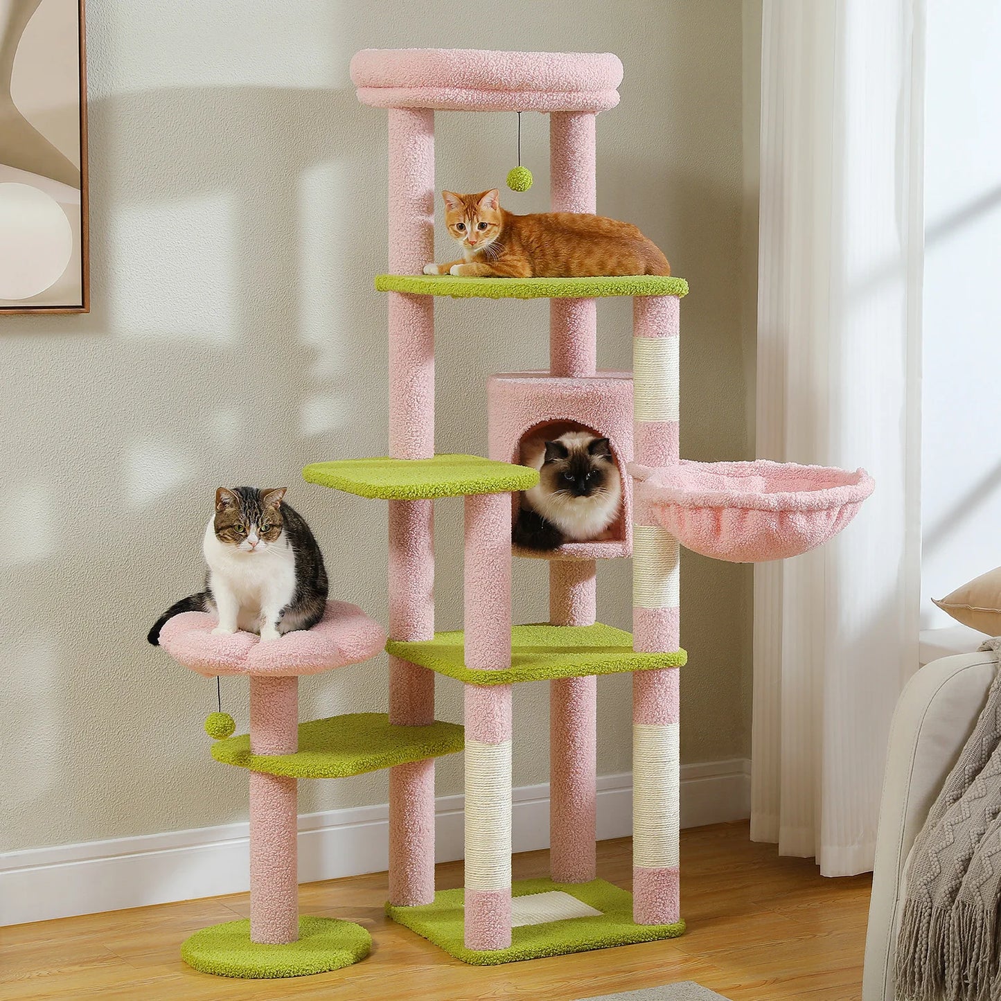 PEQULTICN Multi-Level Cat Tree With Scratching Post Tower