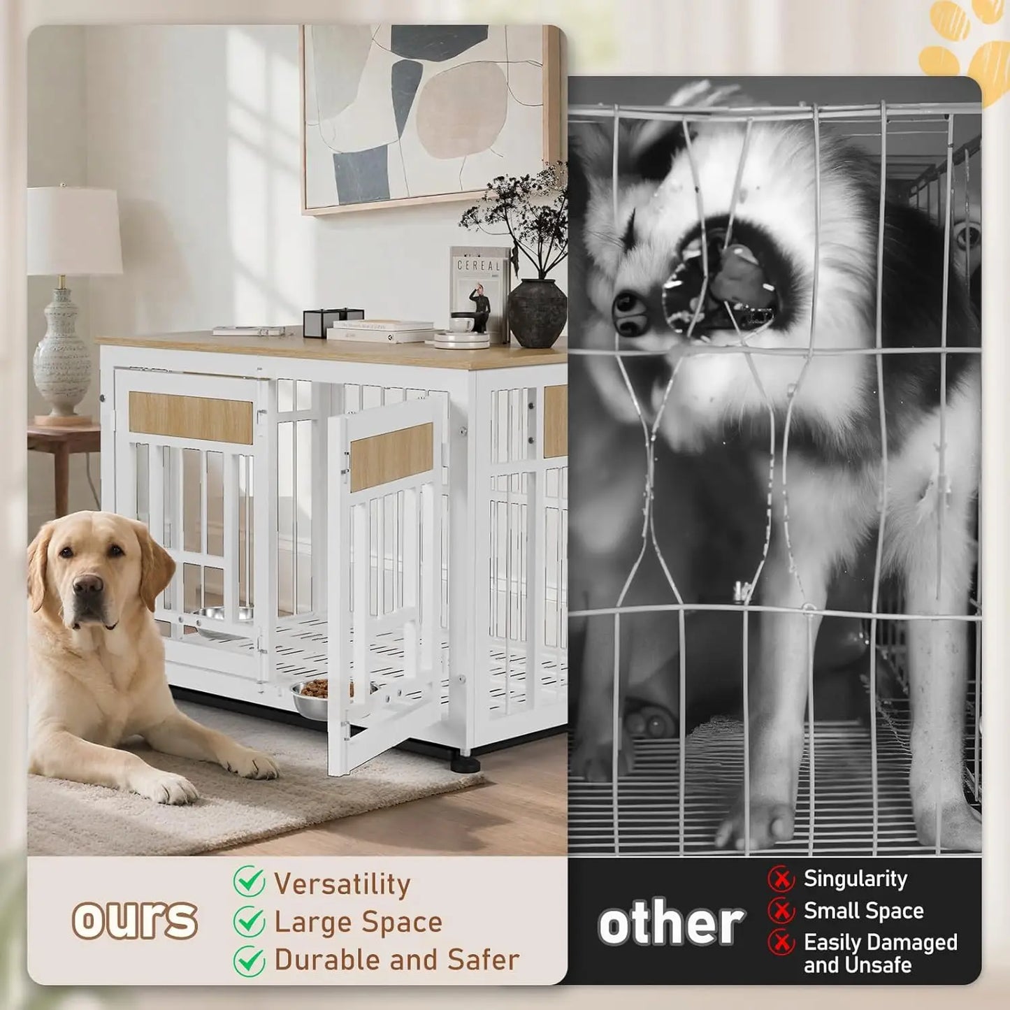OLYMSOLD Heavy Duty Dog Crate Furniture End Table