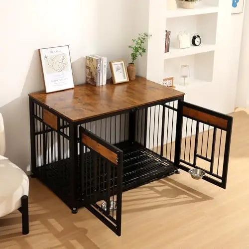 Heavy Duty Dog Kennel With Removable Tray For Medium Dogs