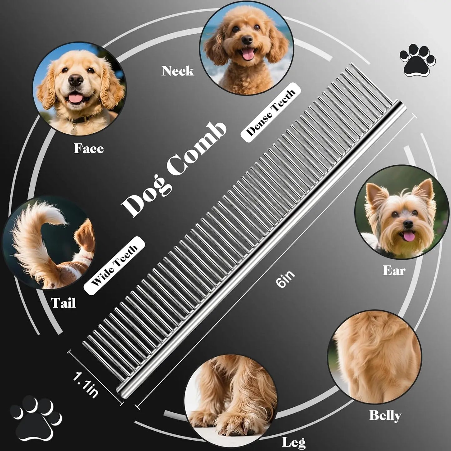 4In1 Dog Cat Premium Pet Grooming Scissors Set With Comb