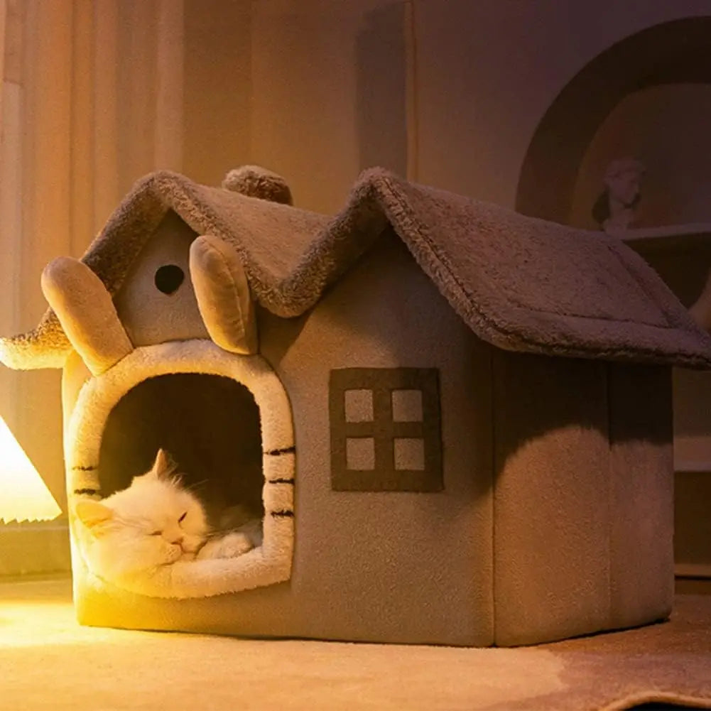 ATUBANCN Luxury Double Roof Indoor Dog House Cat Nest Kennel