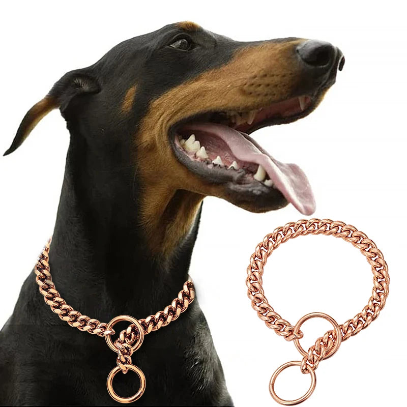 Stainless Steel Chain Dog Collar For Training And Walking