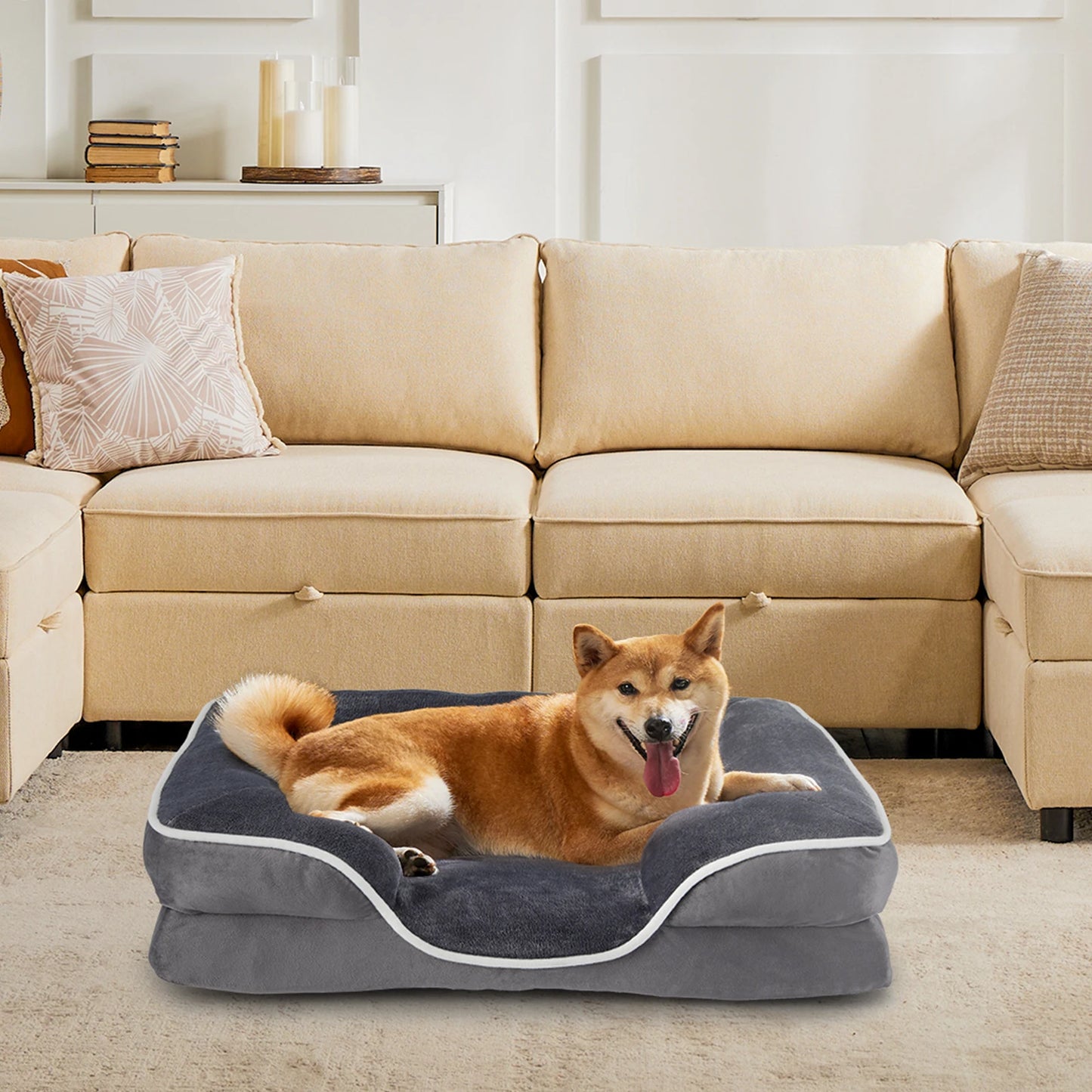 JHK Orthopedic Memory Foam Pet Bed With Removable Cover