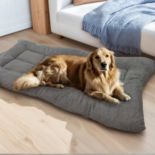 Extra Large Plush Dog Bed Sofa - Thickened Winter Warm Pet Mat for Medium Large Dogs & Cats - Super Soft Polyester Dog Crate Bed