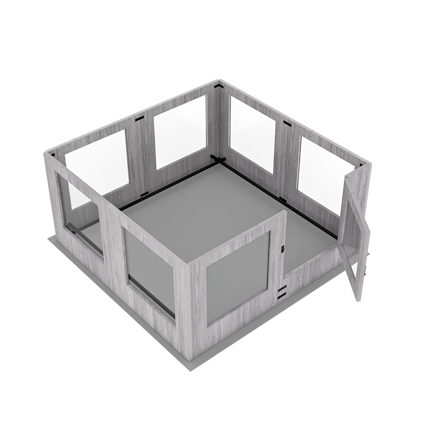 BINGOPAW Tempered Glass Dog Playpen With Pad Indoor Exercise Fence