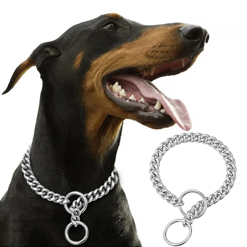 Stainless Steel Chain Dog Collar For Training And Walking