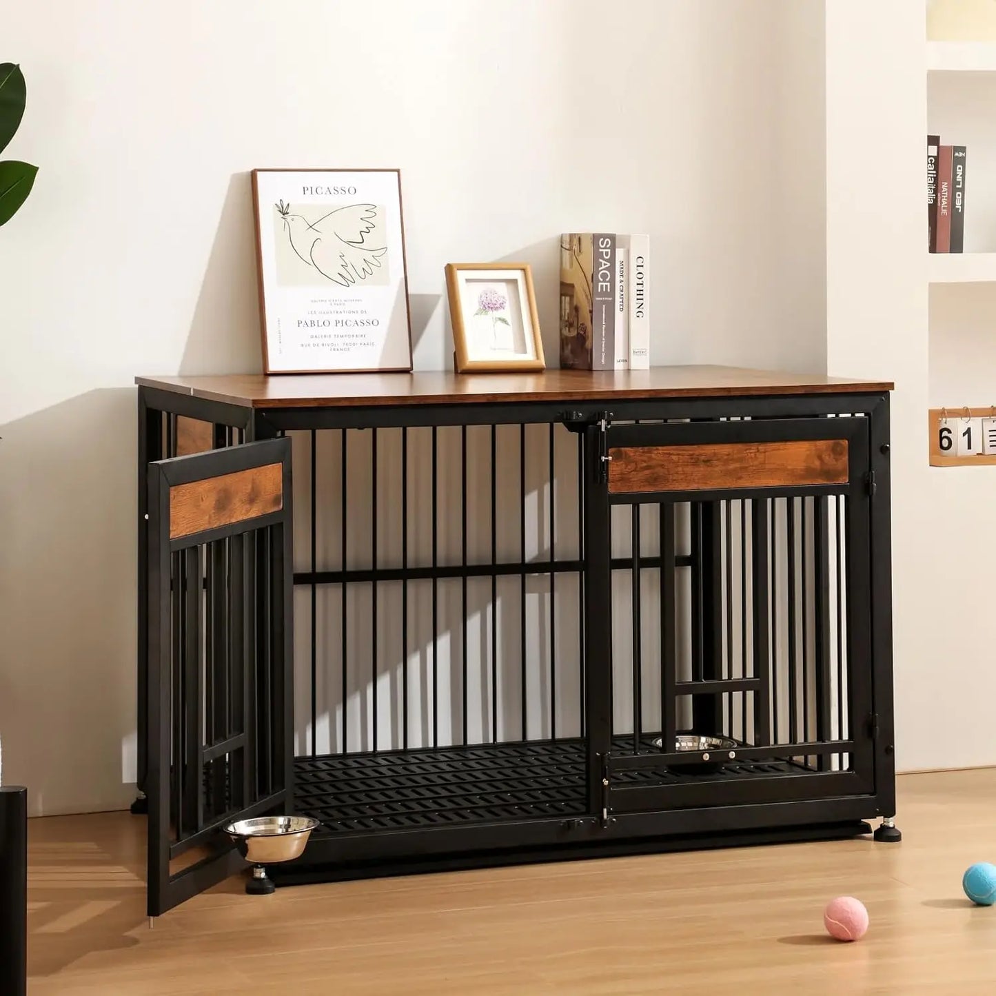 Heavy Duty Dog Kennel With Removable Tray For Medium Dogs