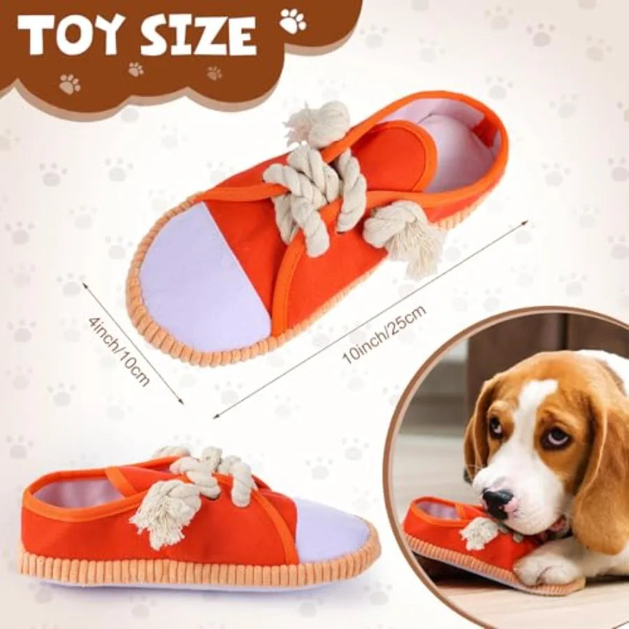 5 Pack Dog Chew Toys Shoes Shape Interactive Rope Tug of War Dog Toys Durable and Safe Playing Shoes for Small Medium Large Dog