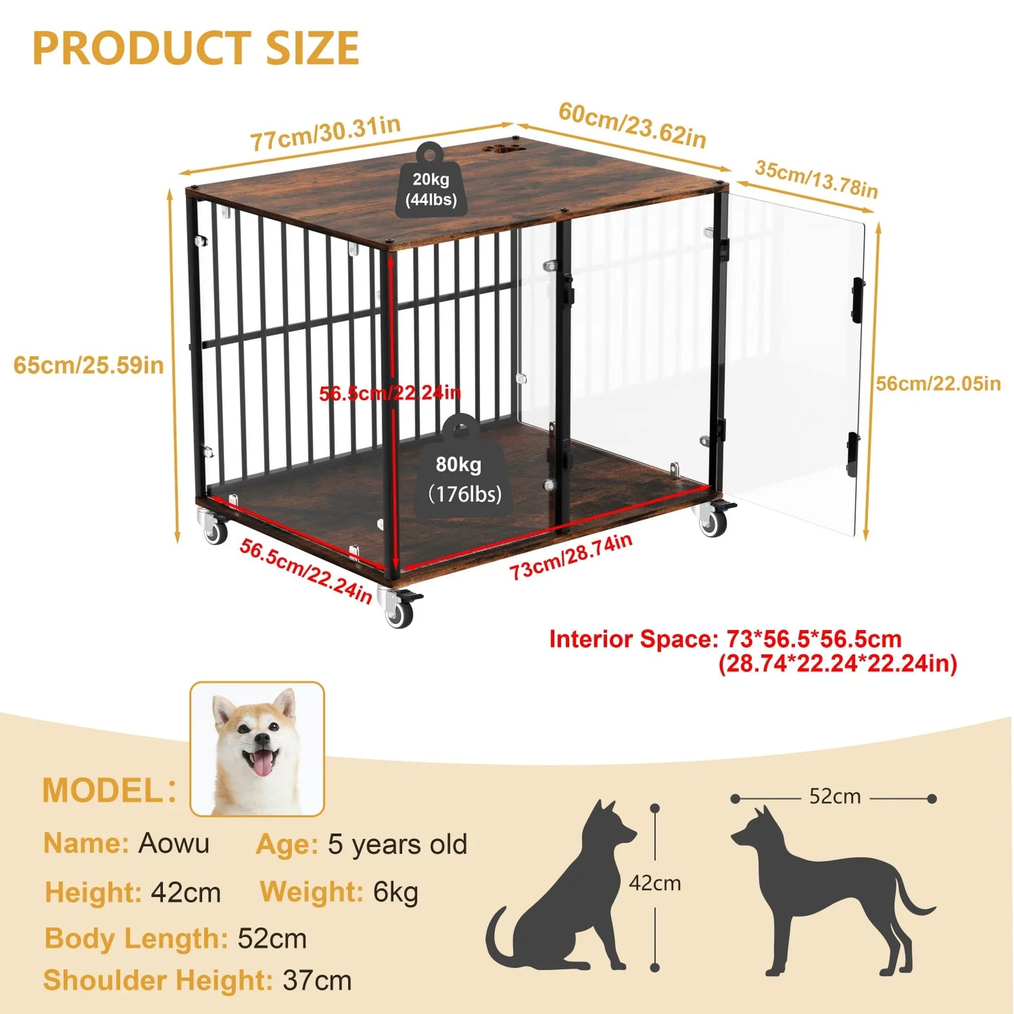 BINGOPAW Dog Crate Furniture Style End Table Kennel