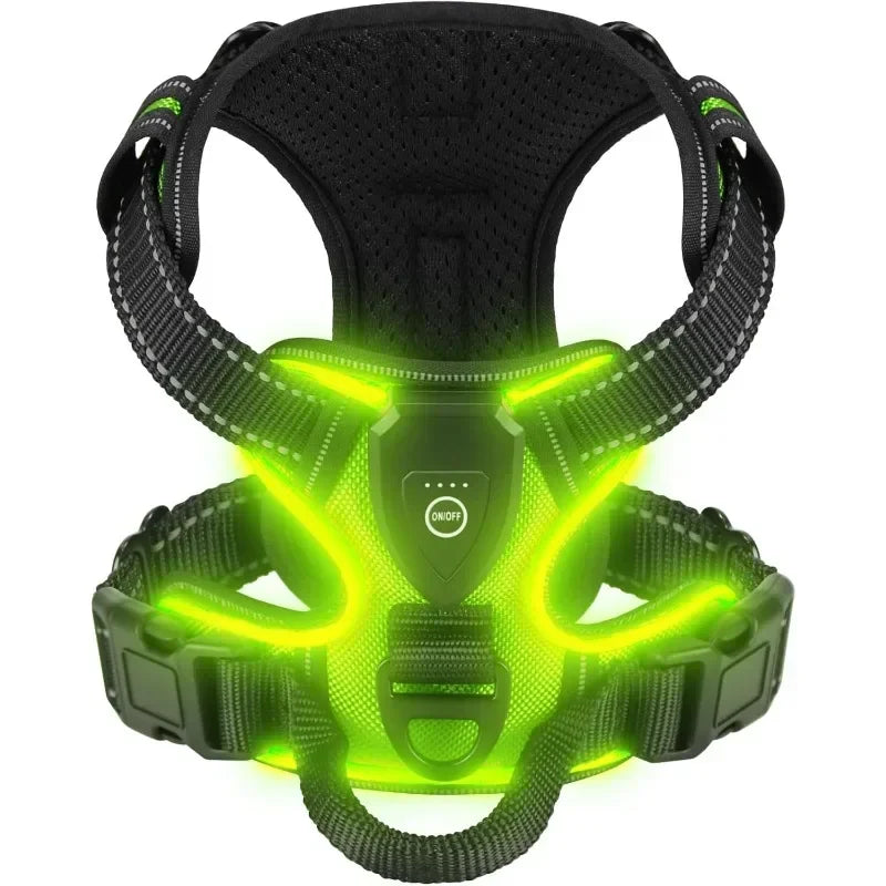 NONECN Led Luminous Dog Harness No Pull Adjustable Vest