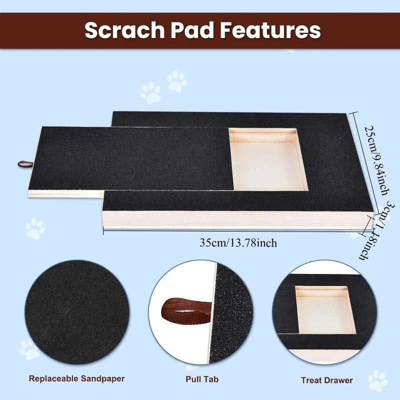 A Deck for Grinding Pet Paws; a Scratching Board for Dog for Nails That Includes a Snack Compartment And a Drawer - a Large Boar