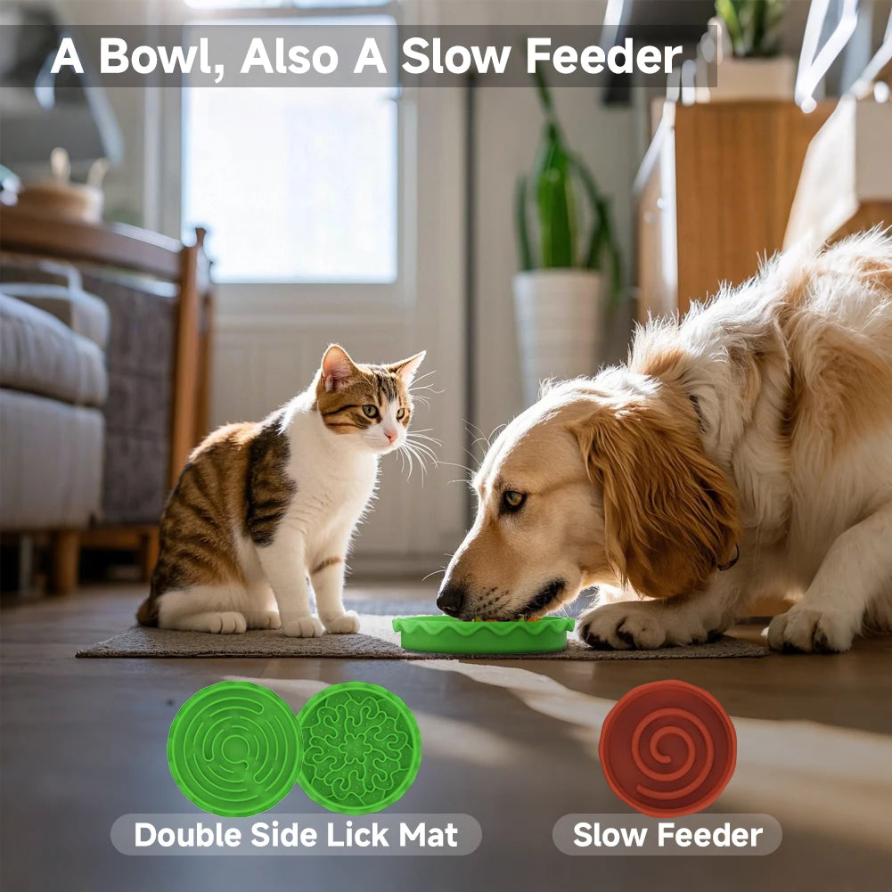 Pet Bowls Elevated 5 In 1 Slow Feeder Set for Dogs and Cats