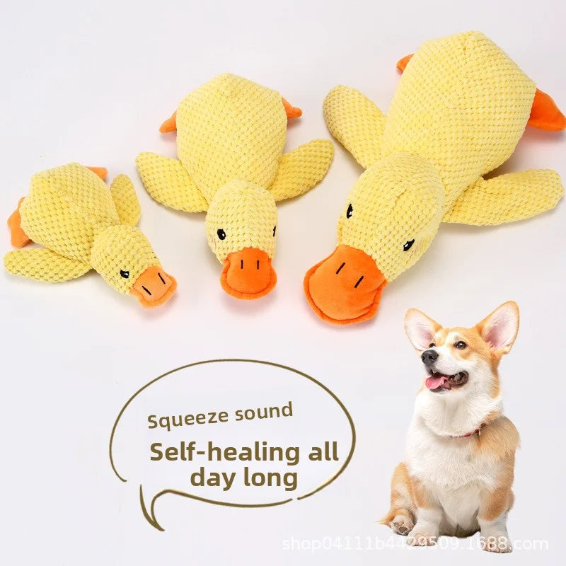 Plush Duck Dog Toy Squeaky Bite Resistant Chew Toy