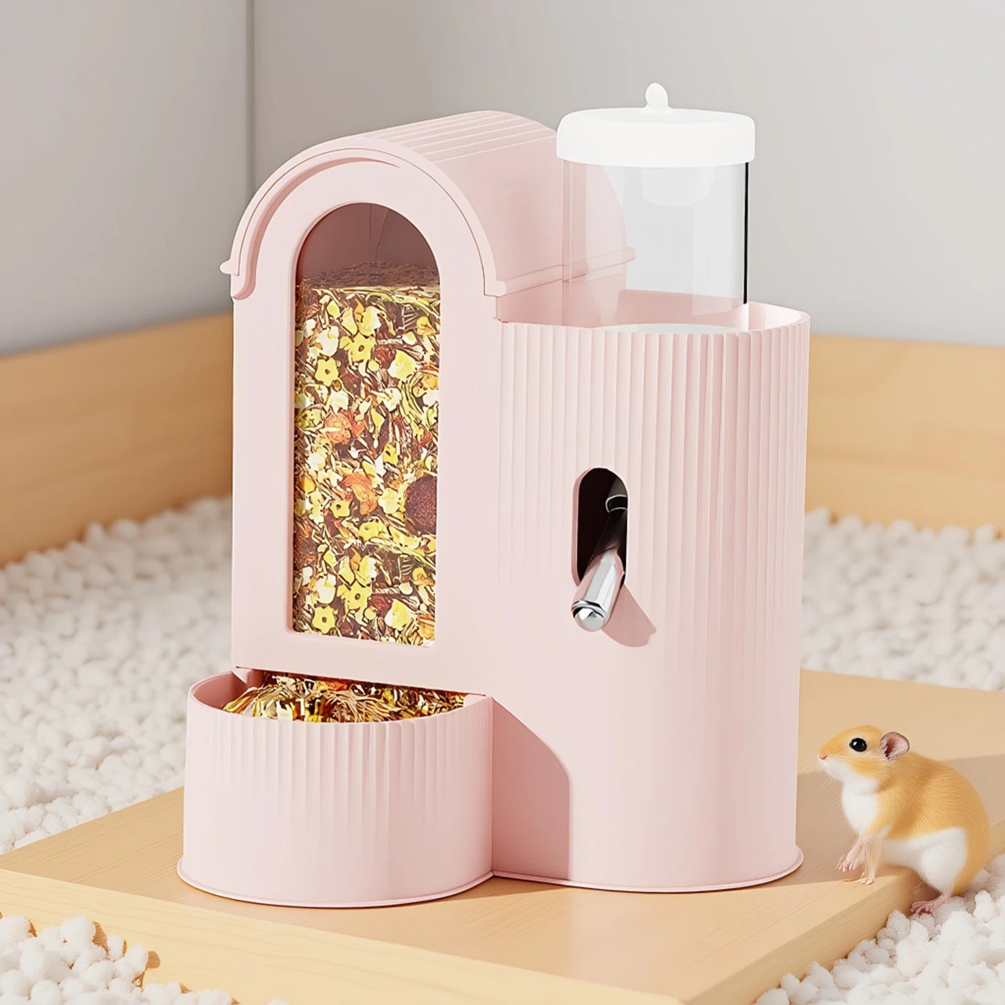 Alloet 2in1 Automatic Hamster Feeder And Waterer For Small Pets