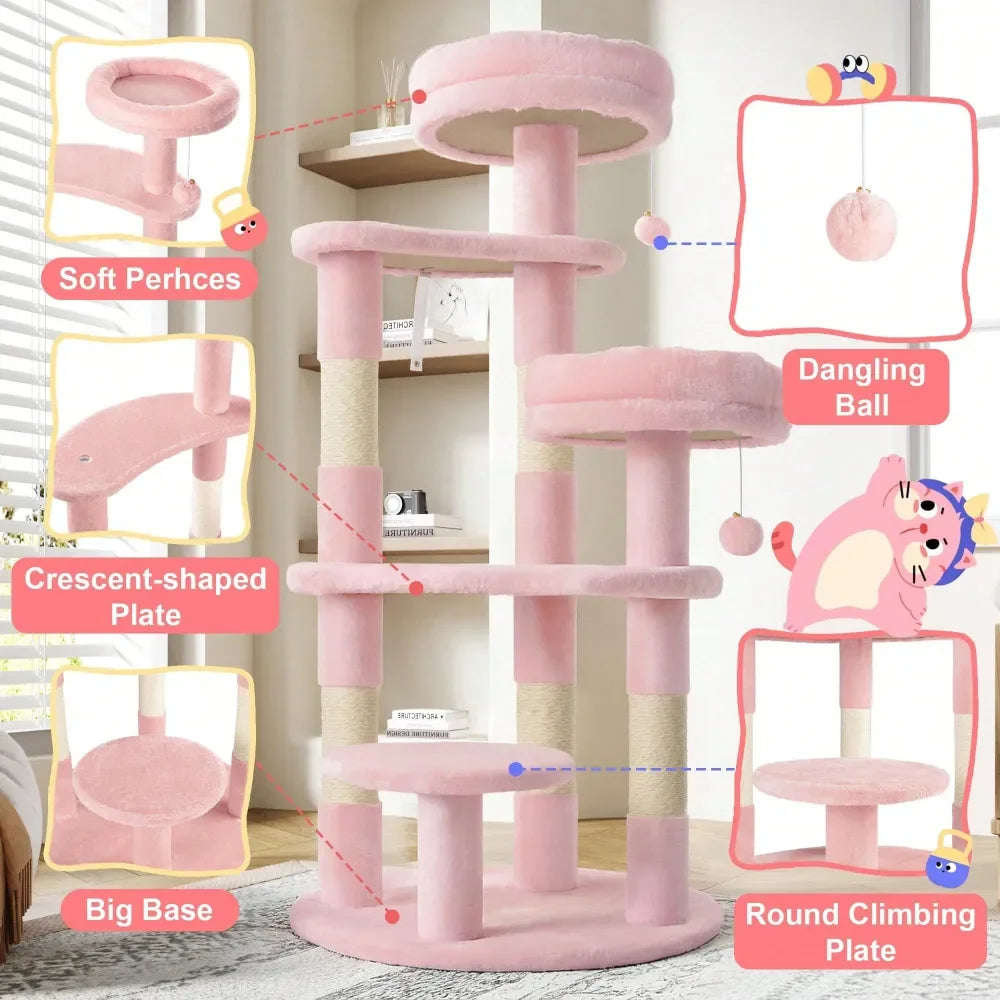XMSJ Cat Tree Indoor Multi Level Tower With Plush Perches