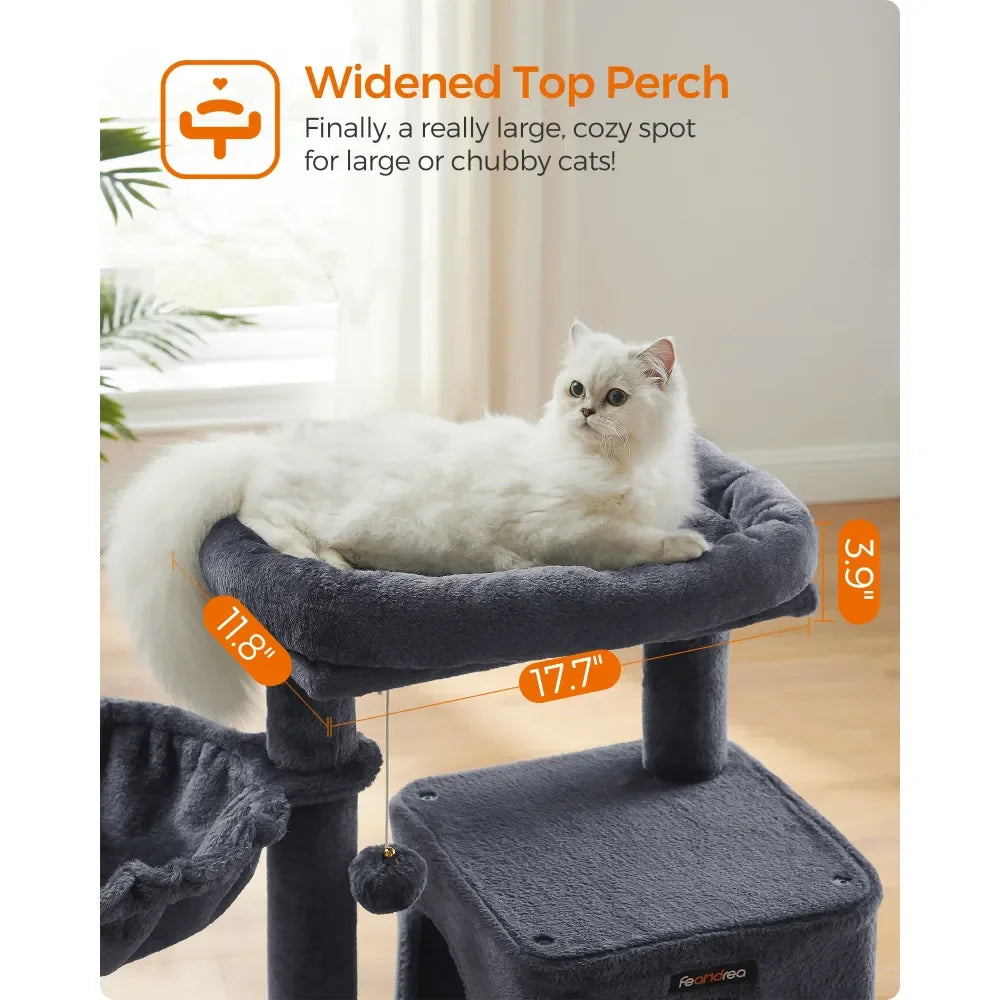 XMSJ Cat Tree Tower Scratching Post Multi Level Cat Condo For Indoor Cats