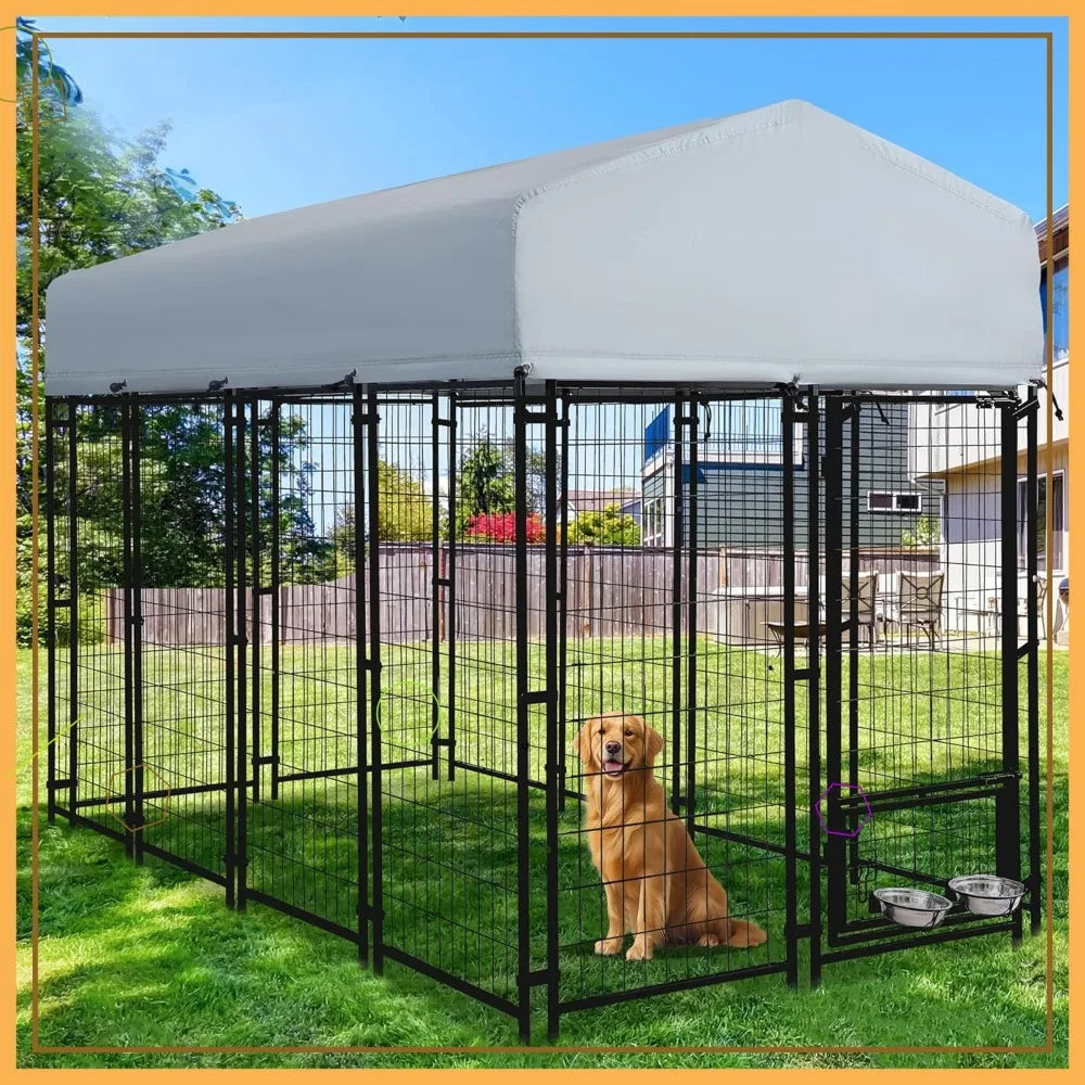 Heavy Duty Outdoor Dog Kennel With Roof And Secure Lock