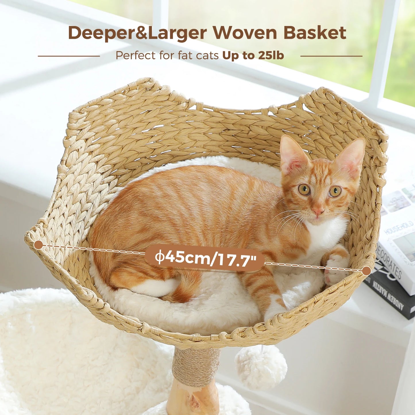 PAWZ Road Modern Cat Tree Tower With Solid Wood Posts