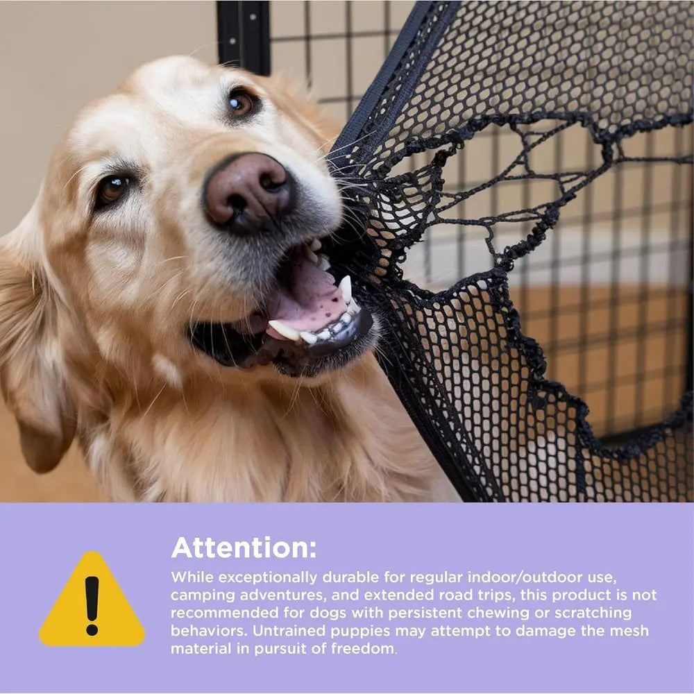 Portable Dog Crate With 4-Door Access And Mesh Windows