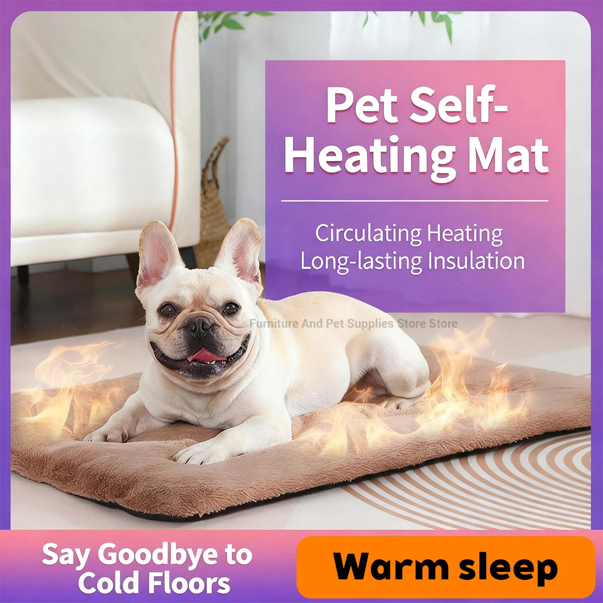 Nonecn Self Heating Pet Pad Extra Warm Dog Kennel Mat