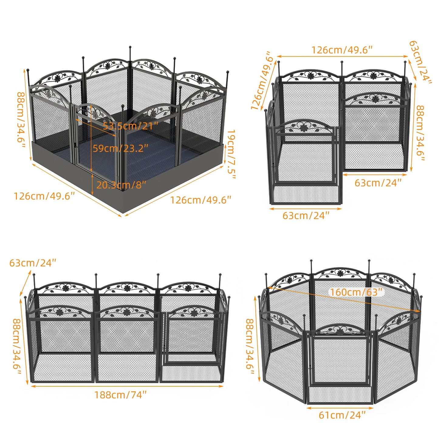 BINGOPAW Heavy Duty Dog Playpen With Waterproof Pad Indoor Outdoor