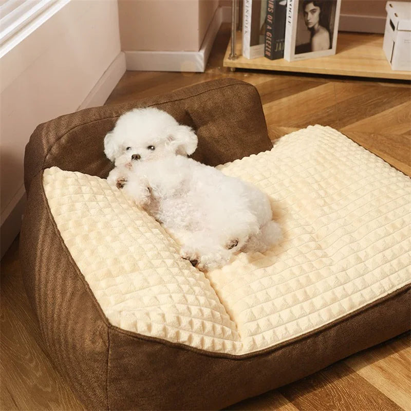 NONECN Cotton Heated Dog Sofa Bed For Autumn Winter Comfort