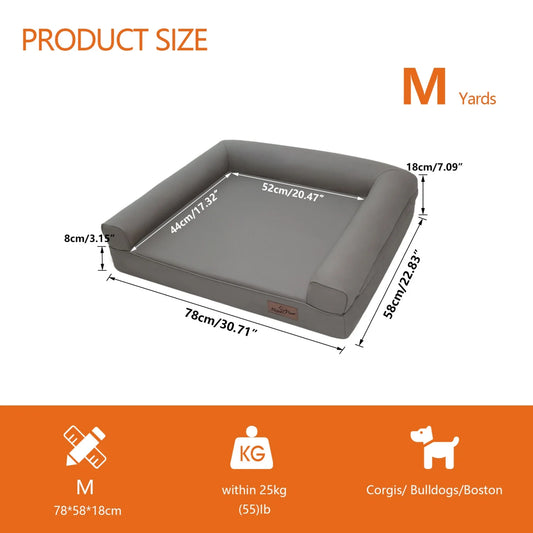 BINGOPAW Indoor Orthopedic Dog Bed With Supportive Base Bolster