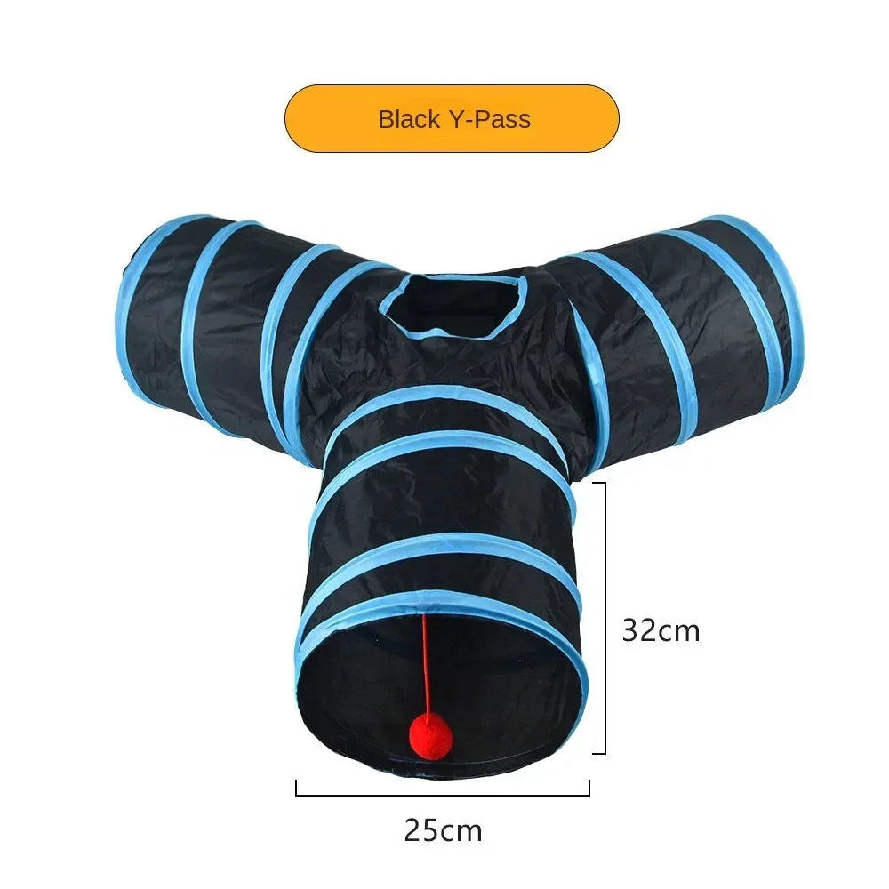 Foldable Cat Tunnel Toy For Indoor Play And Exercise