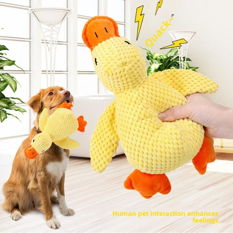 Plush Duck Dog Toy Squeaky Bite Resistant Chew Toy