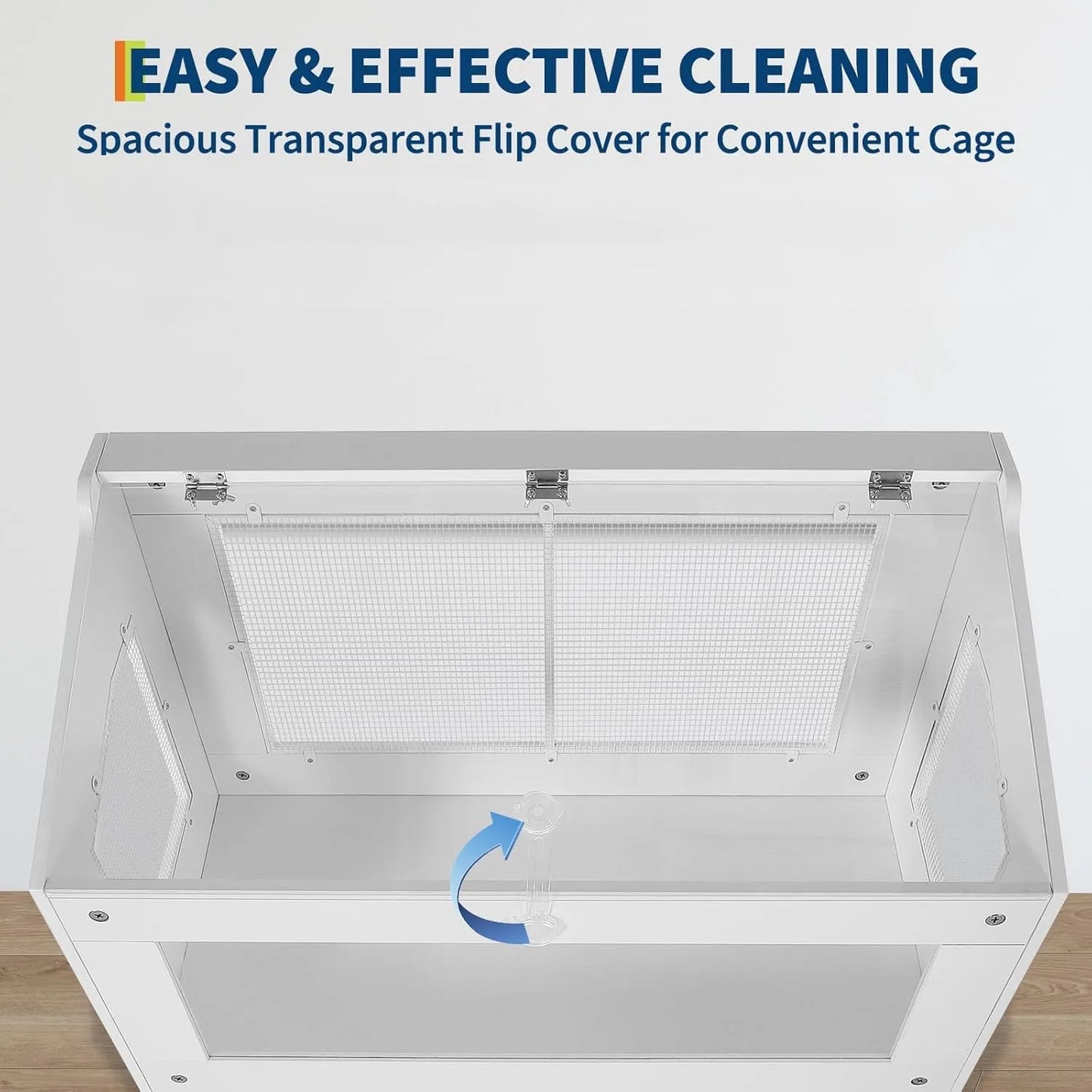 MeterMall Hamster Cage With Storage Cabinet And Easy View Panels