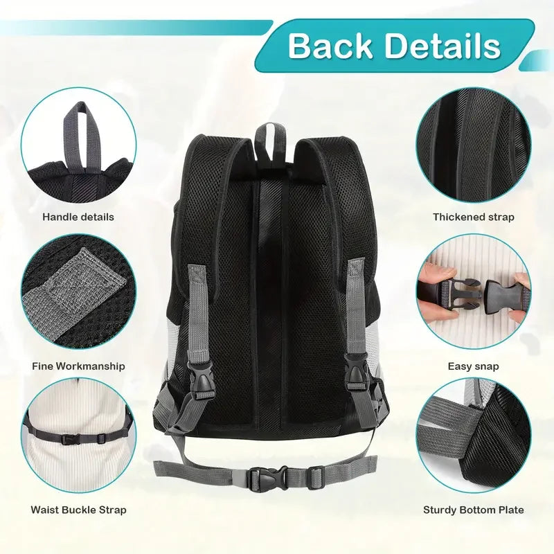 Breathable Pet Backpack Carrier With Adjustable Straps For Dogs
