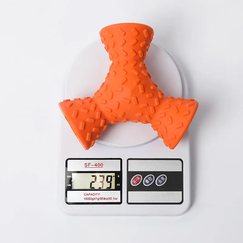 3 Sided Rubber Puzzle Feeder For Border Collie Chew Toy
