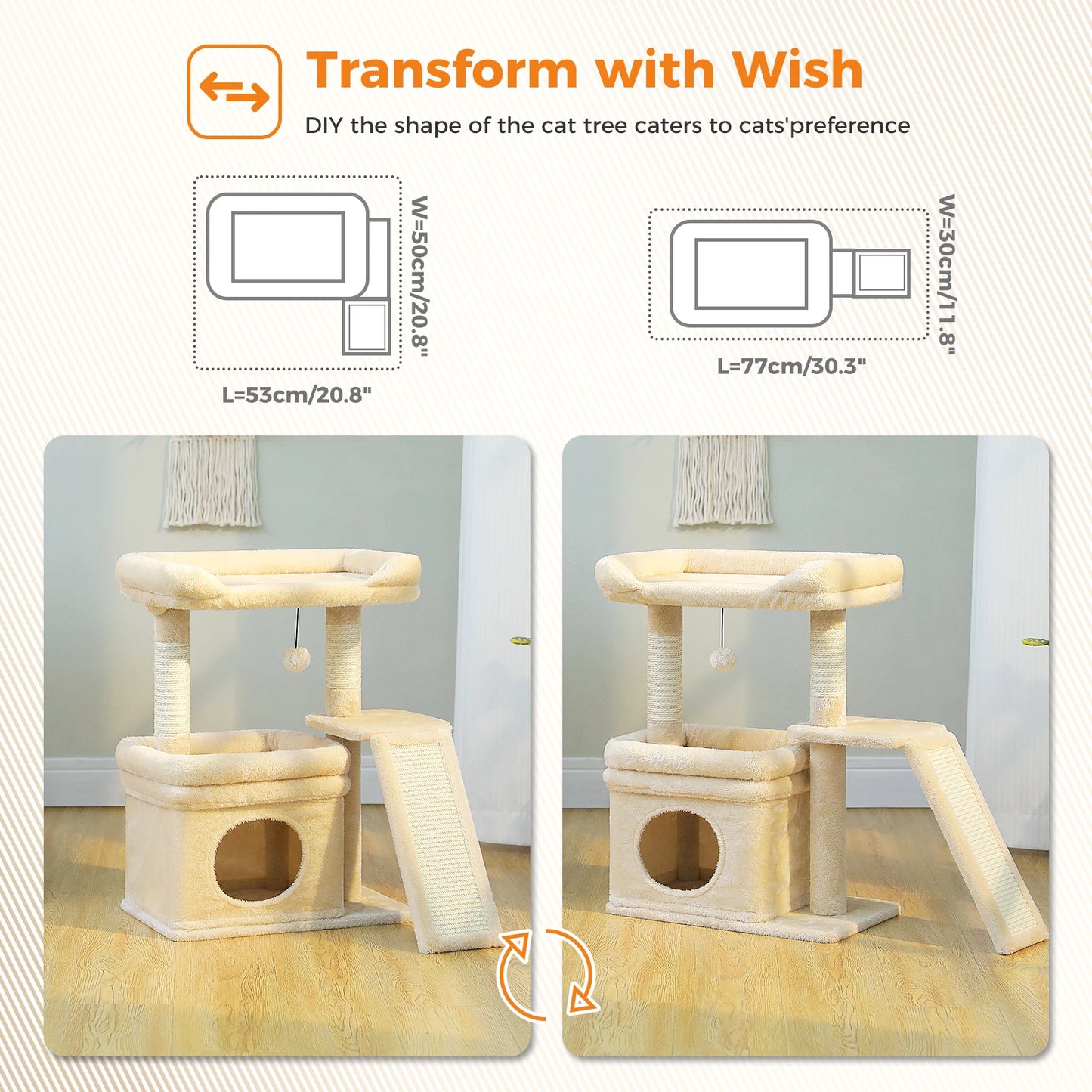 PAWZ Road Cat Tree Indoor Tower With Scratching Post