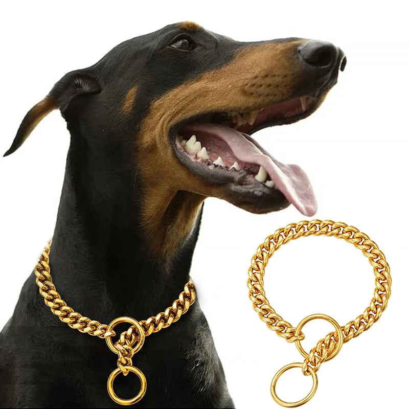 Stainless Steel Chain Dog Collar For Training And Walking