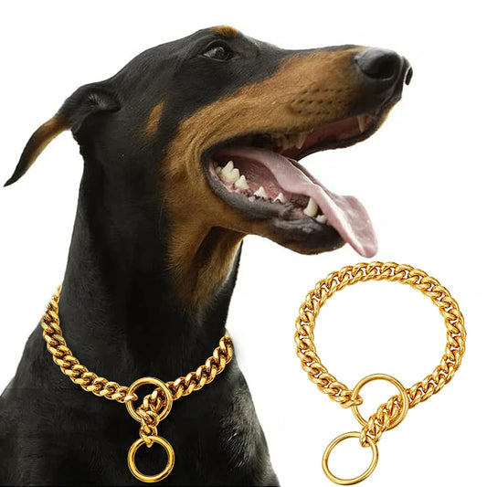 Stainless Steel Chain Dog Collar For Training And Walking
