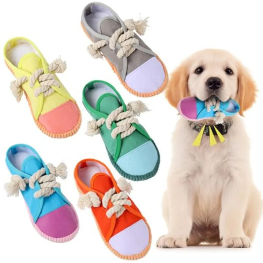 5 Pack Dog Chew Toys Shoes Shape Interactive Rope Tug of War Dog Toys Durable and Safe Playing Shoes for Small Medium Large Dog