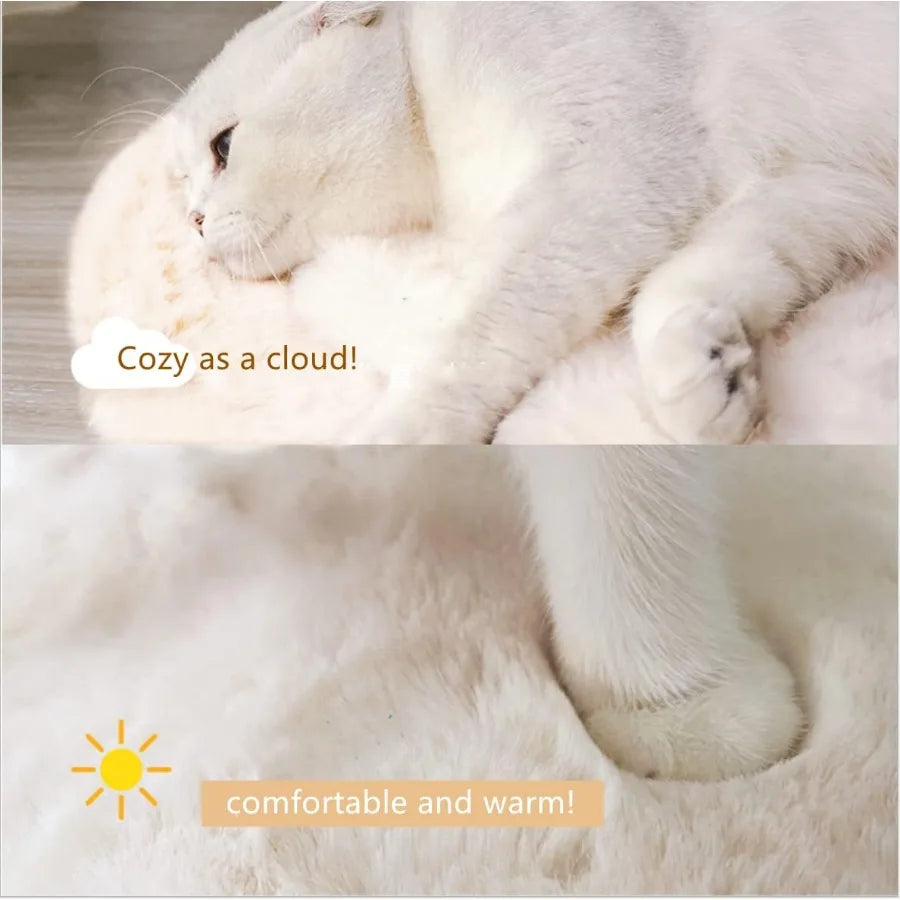 Faux Rabbit Fur Cat Dog Bed Cushion Pad 2 Pack For Cat Tree