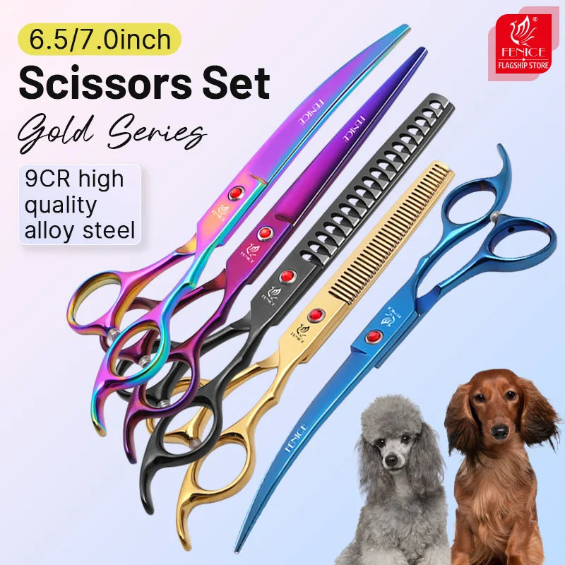 Fenice Dog Grooming Scissors Set Stainless Steel 9Cr