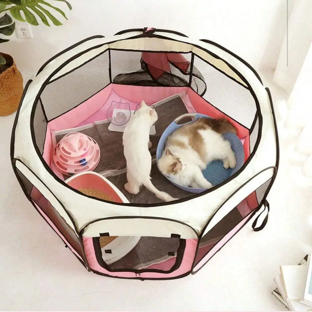 Foldable Dog Playpen Kennel Shelter Outdoor Easy Setup