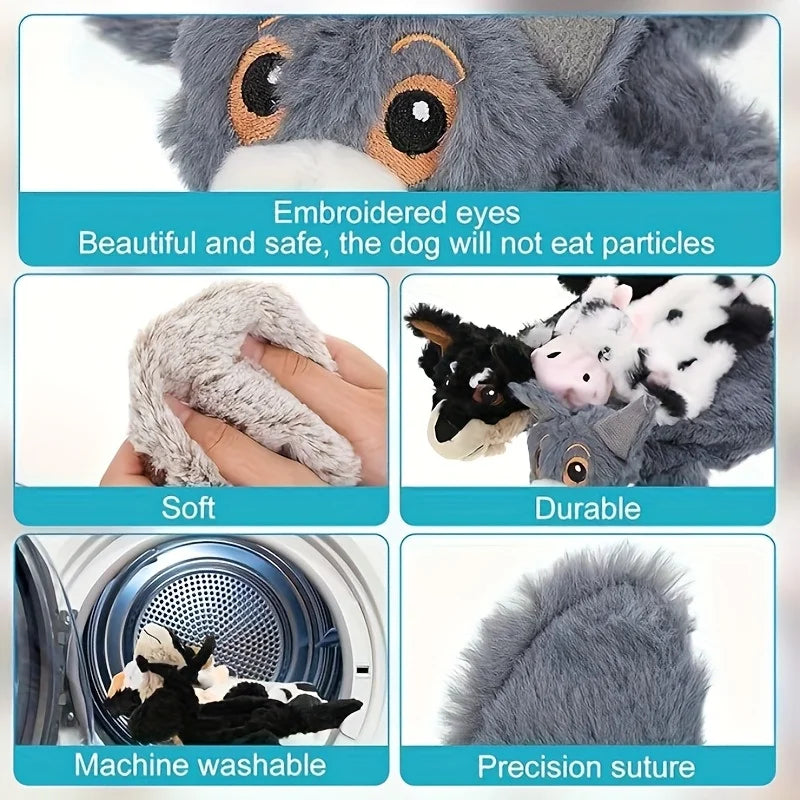 2026 Durable Crinkle Squeaky Pet Toys Gift Set | Plush Stuffless Toys for Small, Medium, Large Dogs, Teething-Friendly for Aggre