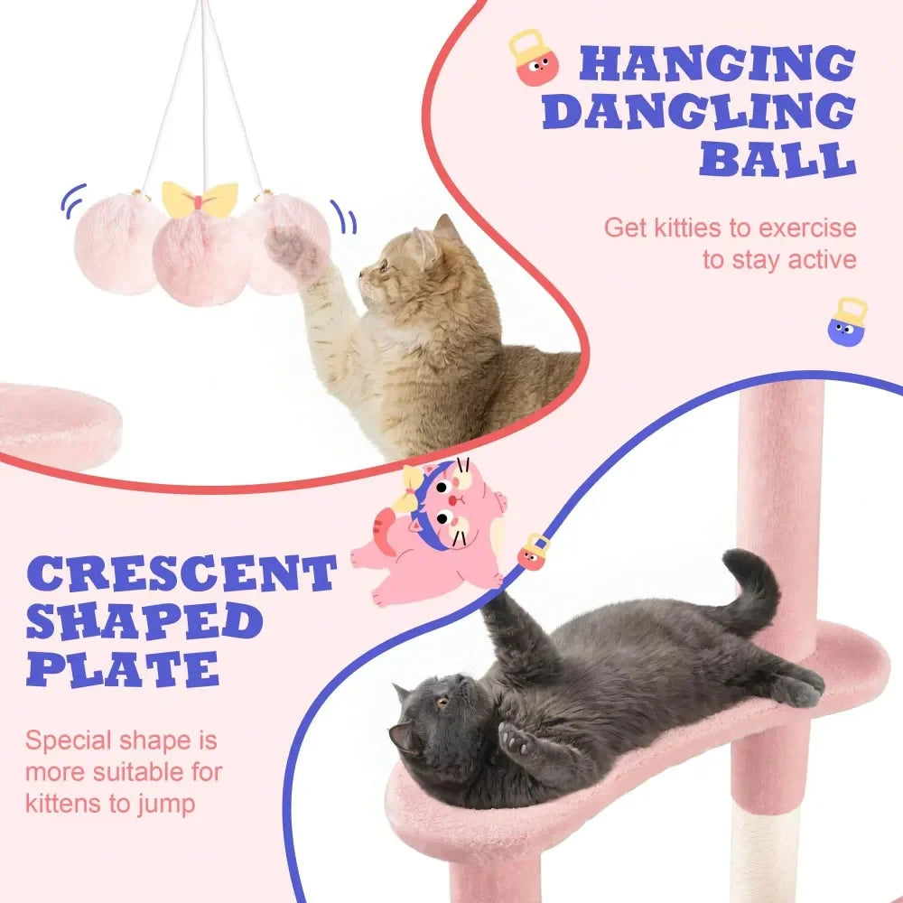 XMSJ Cat Tree Indoor Multi Level Tower With Plush Perches