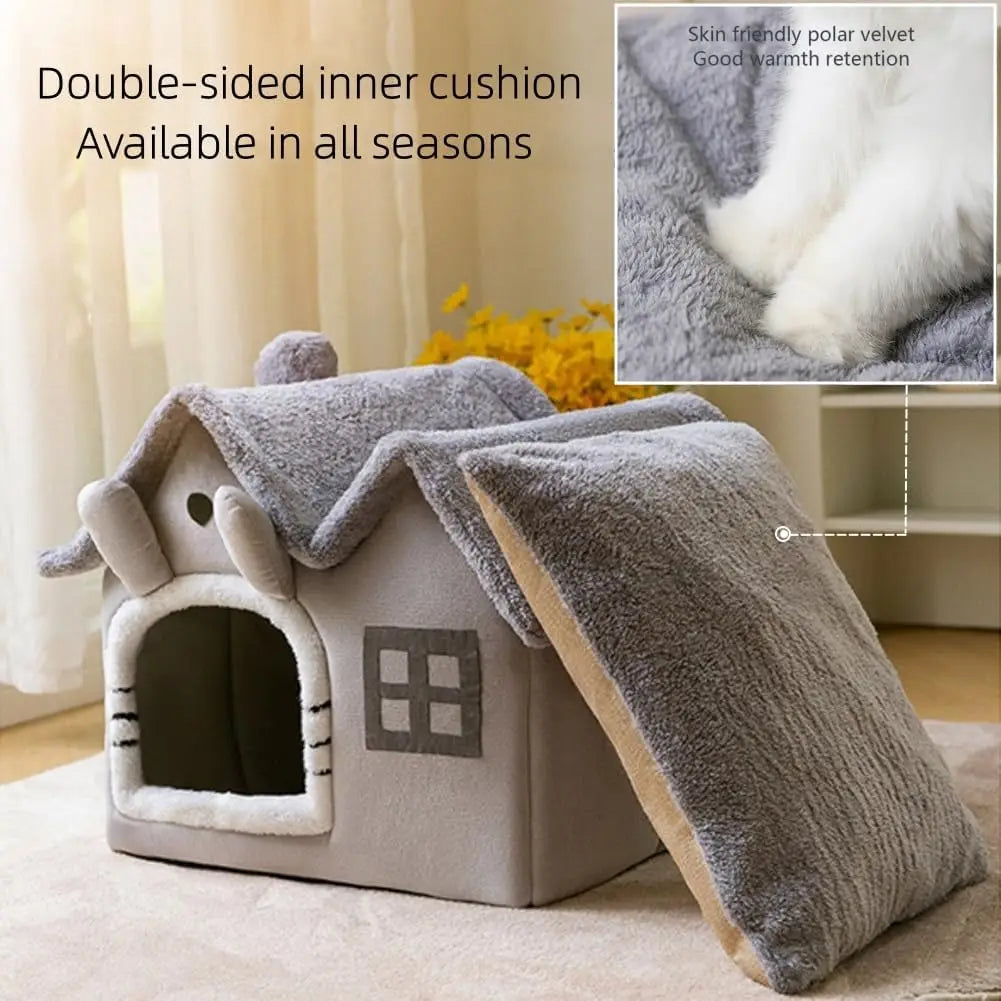ATUBANCN Luxury Double Roof Indoor Dog House Cat Nest Kennel