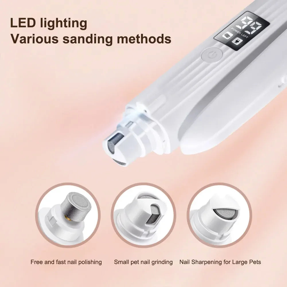 Shunmaii 2 In 1 Electric Dog Nail Grinder And Clipper With LED Lights