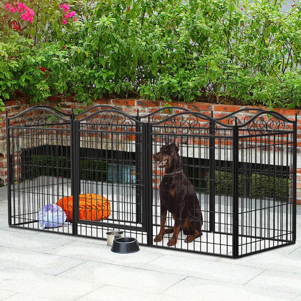 BINGOPAW Eight-Panel Dog Playpen Heavy Duty Folding Fence Indoor Outdoor