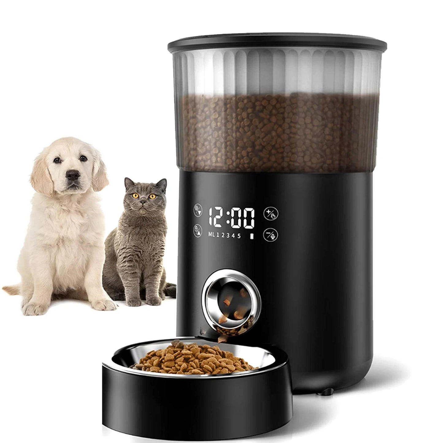 Iseebiz Automatic Pet Feeder With Voice Recorder For Cats